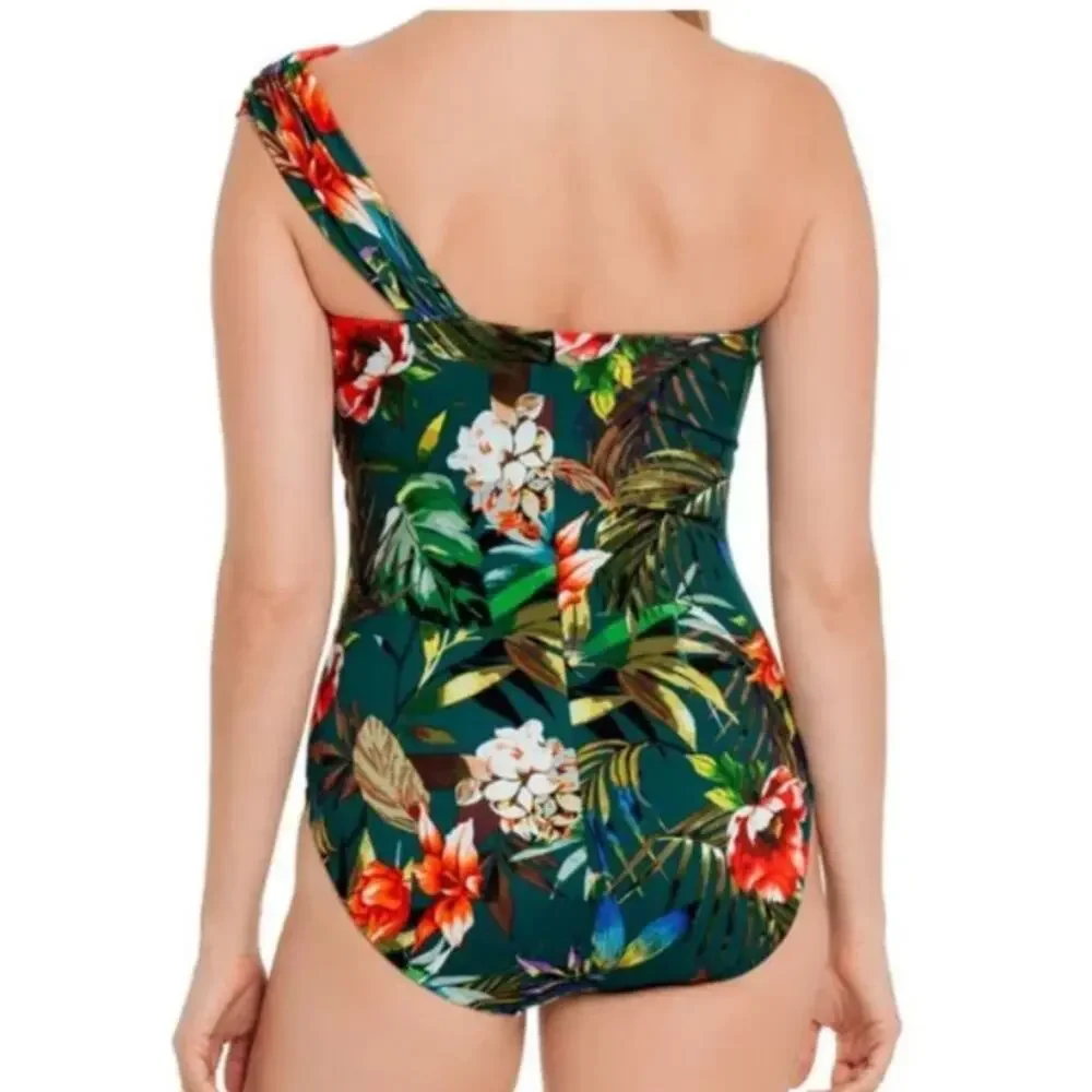 Magicsuit Slimtex Serenity Goddess Floral One Piece Swimsuit Womens 8 Pool Beach